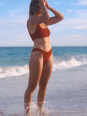 Image of Ripple Bikini Top in Red