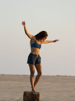 Image of Ripple Bikini Top in True Blue