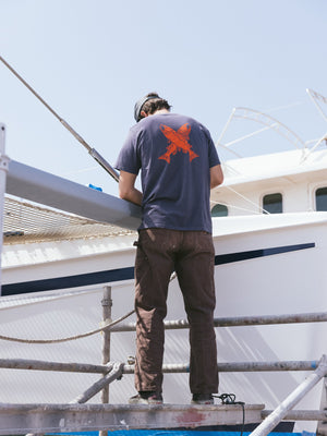 Image of Salmon Crossing Tee in Faded Navy