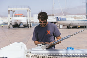 Image of Salmon Crossing Tee in Faded Navy