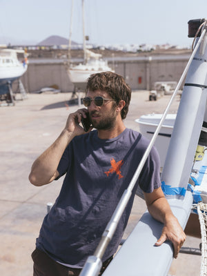 Image of Salmon Crossing Tee in Faded Navy