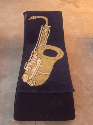 Image of Sax on the Beach Towel in Navy