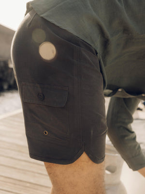 Image of Scallop Trunks in Faded Black