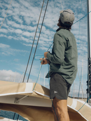 Image of Scallop Trunks in Faded Black