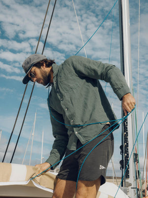 Image of Scallop Trunks in Faded Black