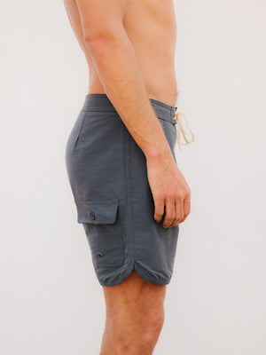 Image of Scallop Trunks in Navy