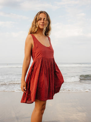 Image of Seadrift Dress in Cherry Seeing Dots