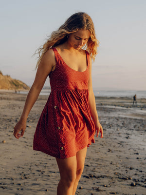 Image of Seadrift Dress in Cherry Seeing Dots