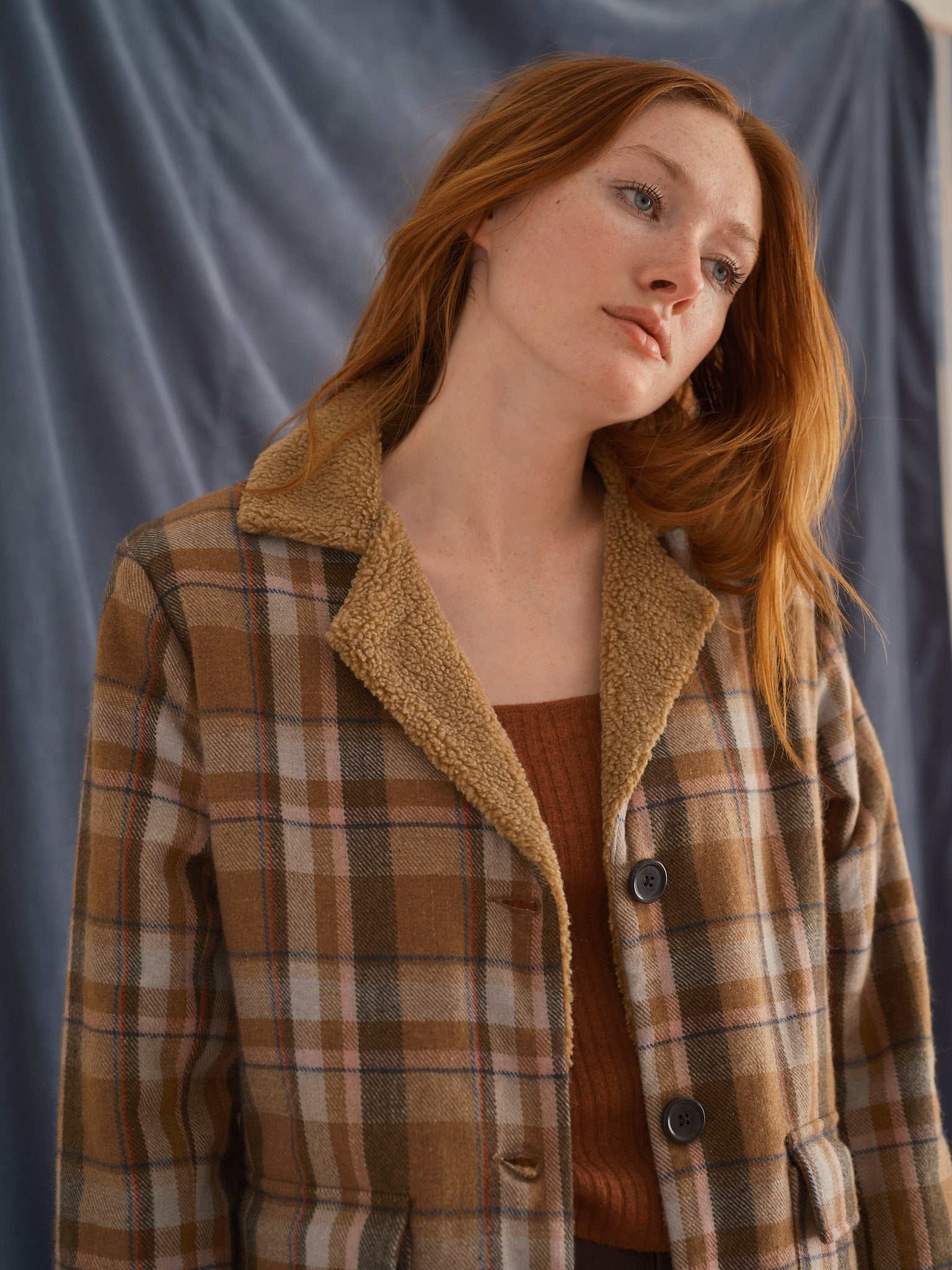 Belrose Shirt-Jacket in Maran Plaid