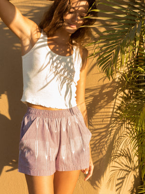 Image of Shell Shorts in Lavender Ikat