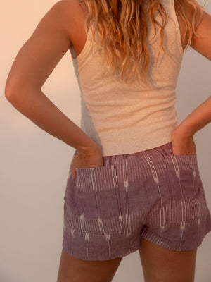 Image of Shell Shorts in Lavender Ikat