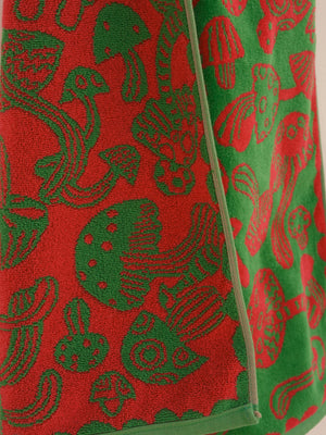 Image of Shroom Towel in Green / Pink