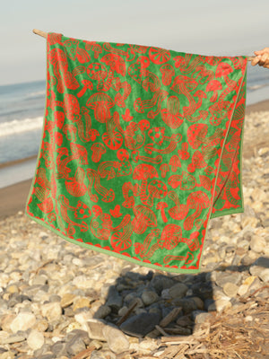 Image of Shroom Towel in Green / Pink