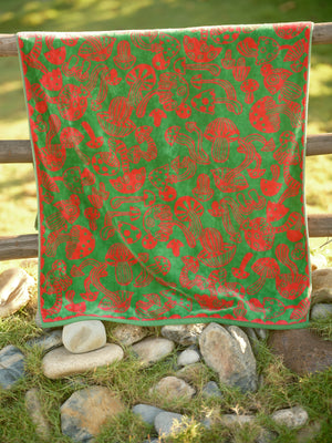 Image of Shroom Towel in Green / Pink