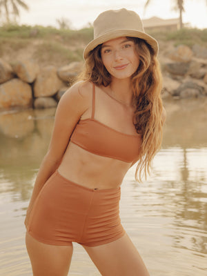 Image of Sisterhood Surf Shorts in Orange Earth