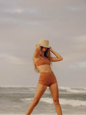 Image of Sisterhood Surf Shorts in Orange Earth