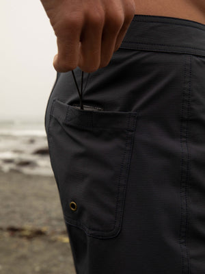 Image of Stretch Notched Trunks in Navy