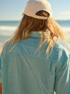 Image of Summer Shirt in Blue Teal Stripe