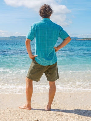 Image of Summer Shirt in Cyan Windowpane