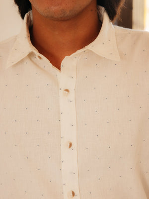 Image of Summer Shirt in Natural / Blue Dobby