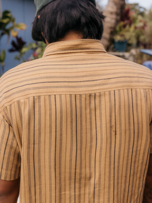Image of Summer Shirt in Tan Earth Stripe