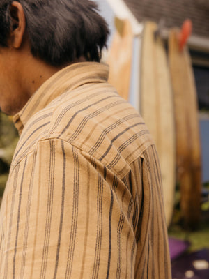 Image of Summer Shirt in Tan Earth Stripe