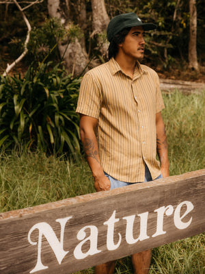 Image of Summer Shirt in Tan Earth Stripe