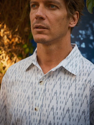 Image of Summer Shirt in White Ikat