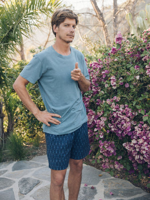 Image of Summer Shorts in Indigo Ikat