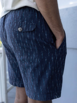 Image of Summer Shorts in Indigo Ikat