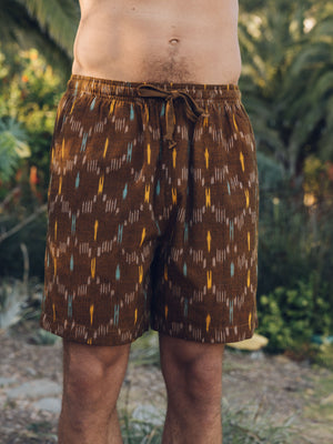 Image of Summer Shorts in Tobacco Ikat