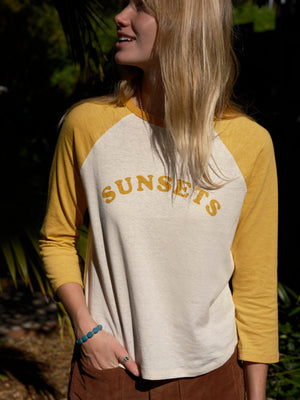 Sunsets Baseball Tee - XS - Mollusk Surf Shop - description