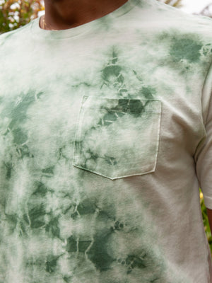 Image of Tie Dye Pocket Tee in Vegetation Green