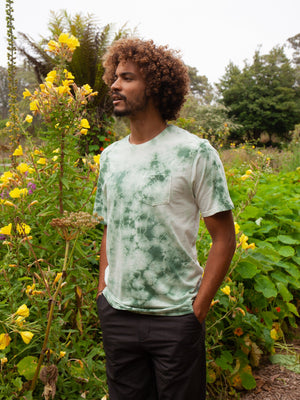 Image of Tie Dye Pocket Tee in Vegetation Green