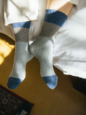 Image of Twist Crew Sock in Denim Blue