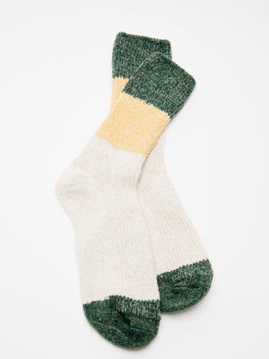 Image of Twist Crew Sock in Green and Gold