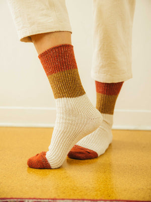 Image of Twist Crew Sock in Red Earth