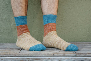 Image of Twist Crew Sock in Rust and Blue