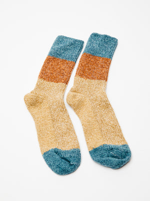 Image of Twist Crew Sock in Rust and Blue