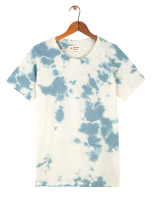 Image of Hemp Tomboy Tee in Indigo Tie Dye