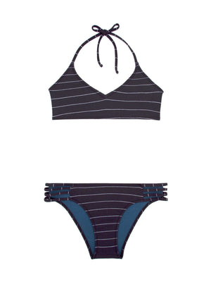 Image of Left Point Bikini in Black Stripe