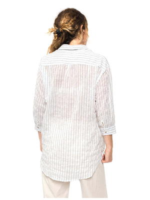 Image of Maggie Shirt in White Stripe