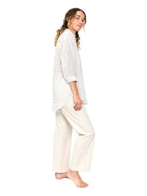 Image of Maggie Shirt in White Stripe
