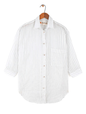 Image of Maggie Shirt in White Stripe