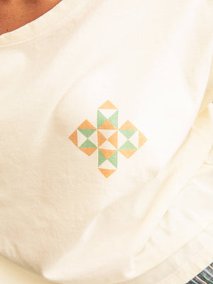 Image of Womens Puzzle Quilt Tee in Natural