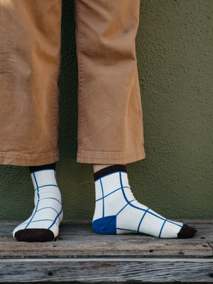 Image of Windowpane Sock in Nippon Blue