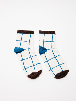 Image of Windowpane Sock in Nippon Blue