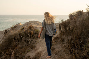 Image of Womens Cut-Off Crew in Heather Grey