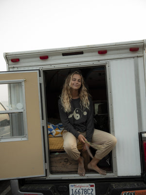 Image of Womens Super Natural Long Sleeve in Faded Black