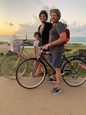 body be well bike riding at Kirra beach queensland